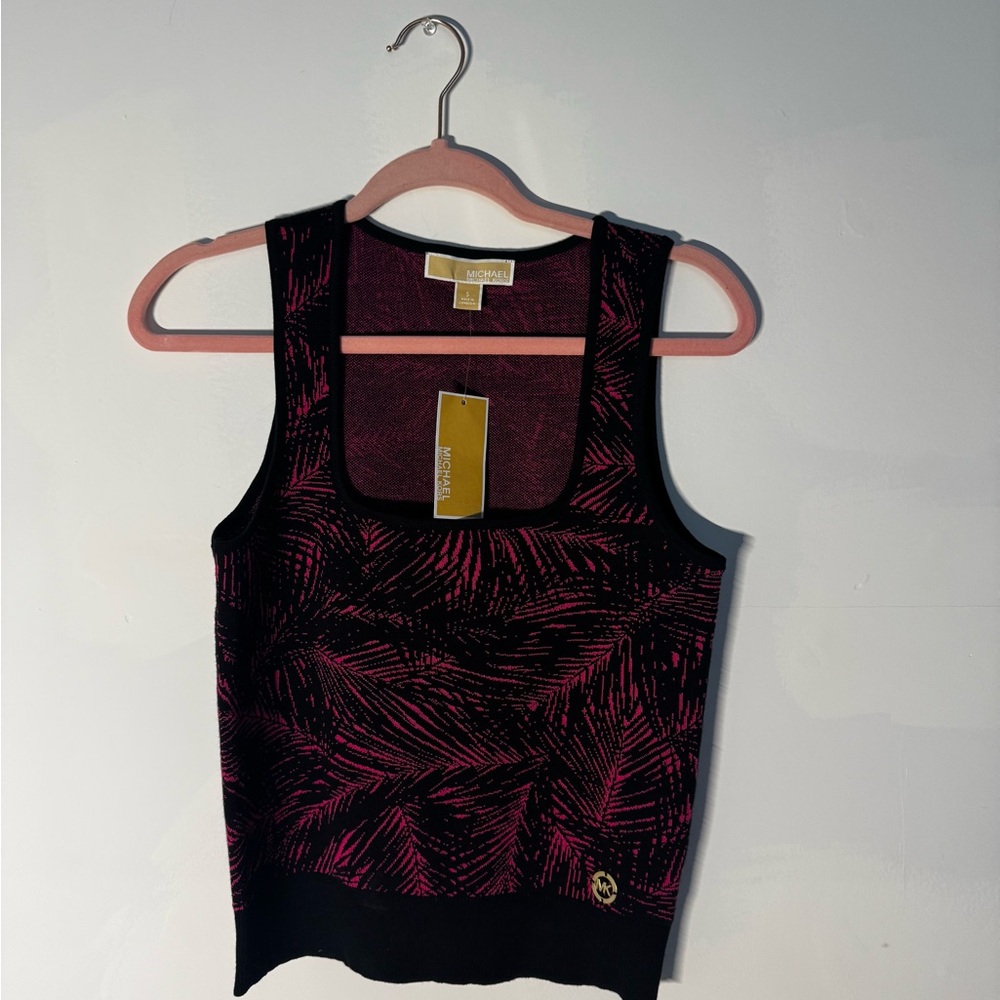 Michael Kors Black and Pink Women's Top